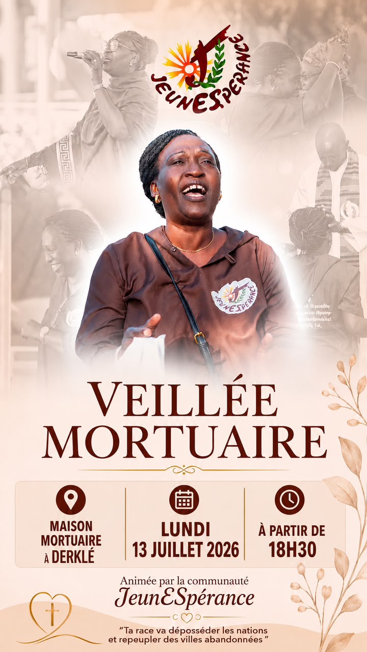 Affiche de la Grande Veillée Mortuaire de la communauté JeunESpérance
